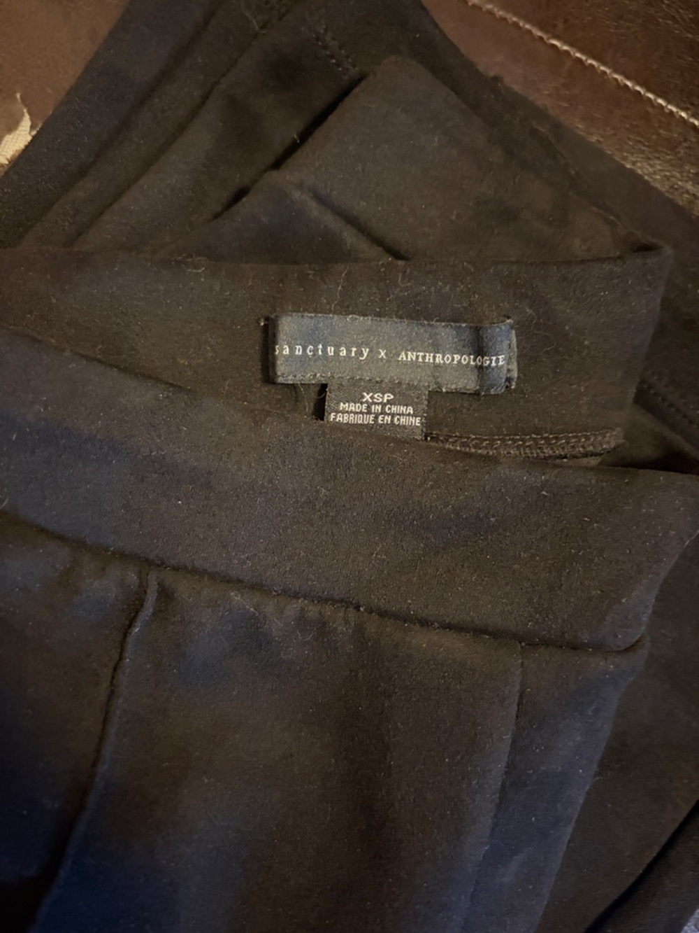 Anthropologie x sanctuary Lana Flare Pants Black suede-like pintucked - Picture 2 of 5